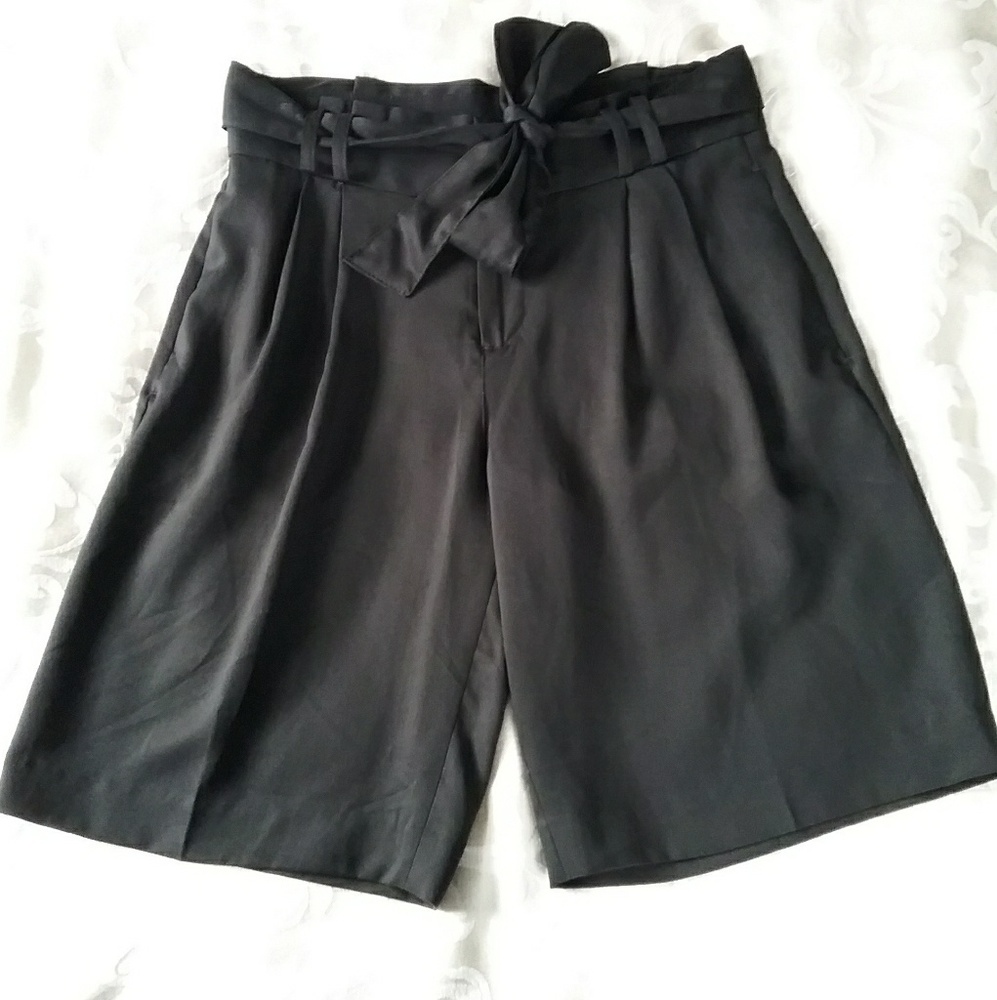 Banana Republic high waist black dress shorts